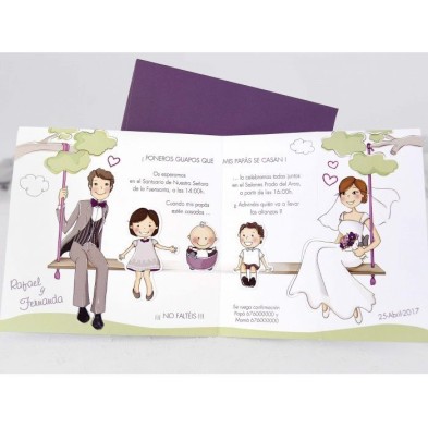 Invitación de boda con niños Cardnovel 39124