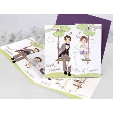 Invitación de boda con niños Cardnovel 39124