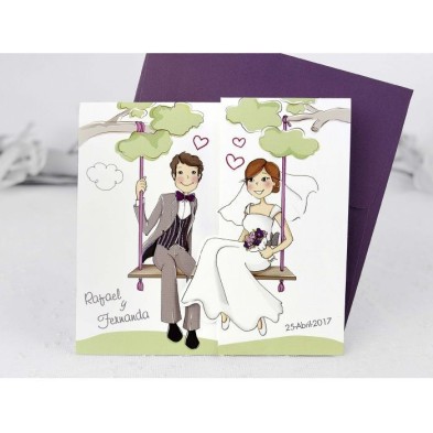 Invitación de boda con niños Cardnovel 39124