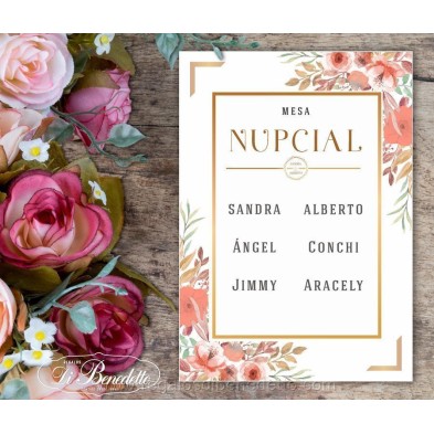 Seatting plan invitados de boda diseño Primavera