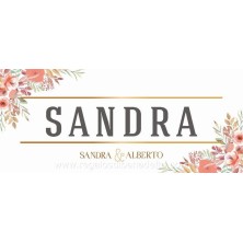 Marca sitio con nombre del invitado para mesa banquete de boda diseño Primavera