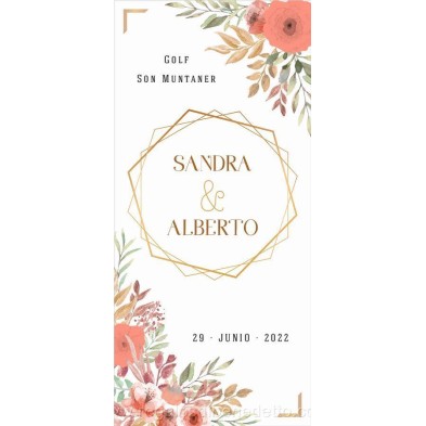 Menú minuta de boda diseño Primavera
