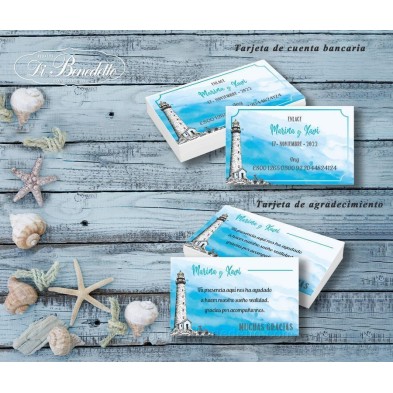 Tarjetas de agradecimiento o banco Faro