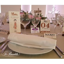 Marca sitio con nombre del invitado para banquete de comunión niño pantalón corto 3324