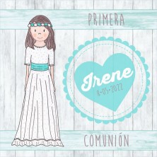 Invitación niña turquesa Primera Comunión 5520