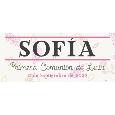 Marca sitio con nombre del invitado para banquete de comunión niño vestido volantes 7724