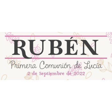 Marca sitio con nombre del invitado para banquete de comunión niño vestido volantes 7724