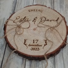 Rodaja árbol para alianzas grabada