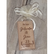LLavero madera boda personalizado