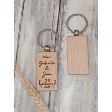 LLavero madera boda personalizado