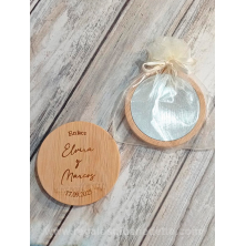 Espejo madera boda grabado