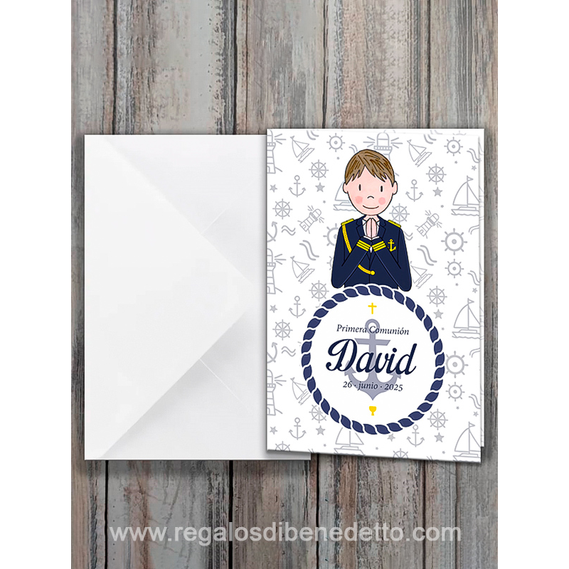 Invitación niño almirante  Primera Comunión 14023