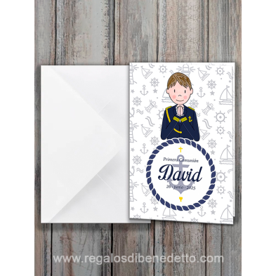Invitación niño almirante  Primera Comunión 14023