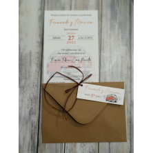 Invitación de boda furgoneta