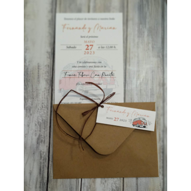 Invitación de boda furgoneta