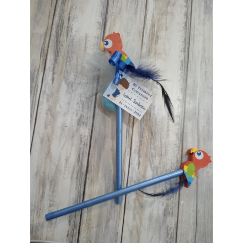 Lápiz con goma de loro