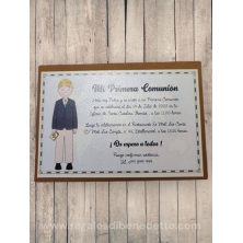 Invitación niño chaqueta azul Primera Comunión 22022