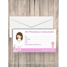 Invitación de niña de Primera Comunión 1911