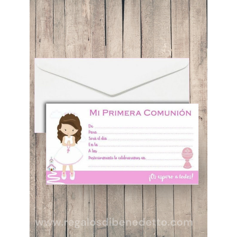 Invitación de niña de Primera Comunión 1911