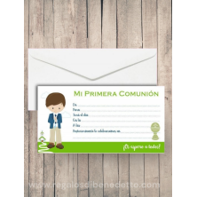 Invitación de niño de Primera Comunión 1905