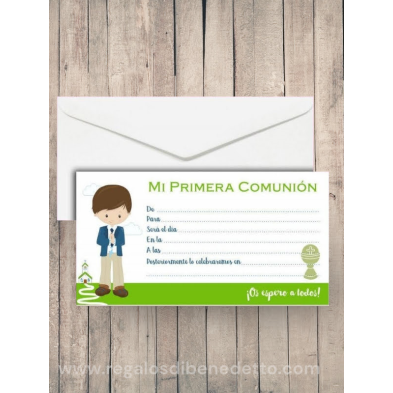 Invitación de niño de Primera Comunión 1905 Invitación de niño de Primera Comunión 1905