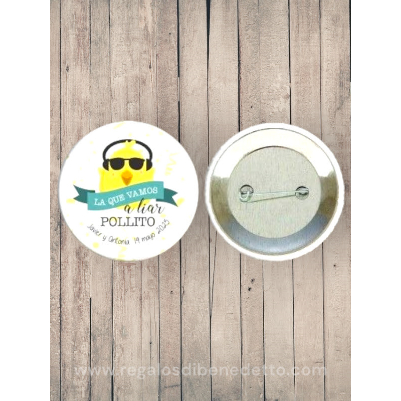 Chapas con mensajes divertidos para boda