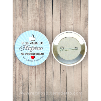 Chapas con mensajes divertidos para boda