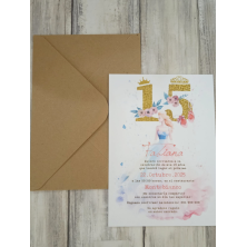 Invitación quinceañera 15 dorado