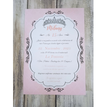 Invitación quinceañera rosa coronita