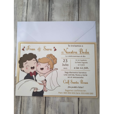 Invitación pareja novia en brazos