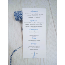 Menú minuta de boda Faro comunión