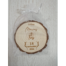 Rodaja de madera natural posavasos