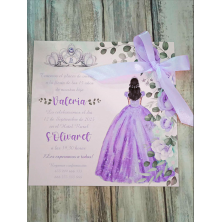 Invitación chica quinceañera lila