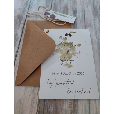 Invitación hoja de olivo