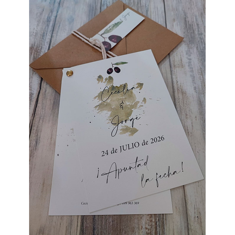 Invitación hoja de olivo