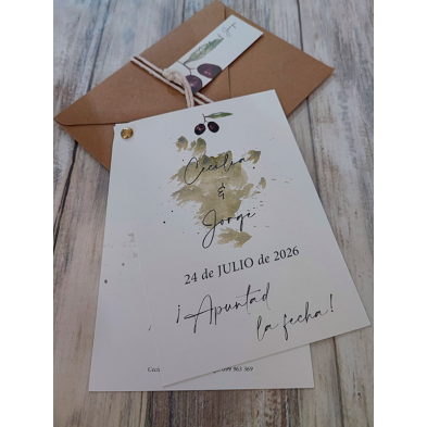 Invitación hoja de olivo