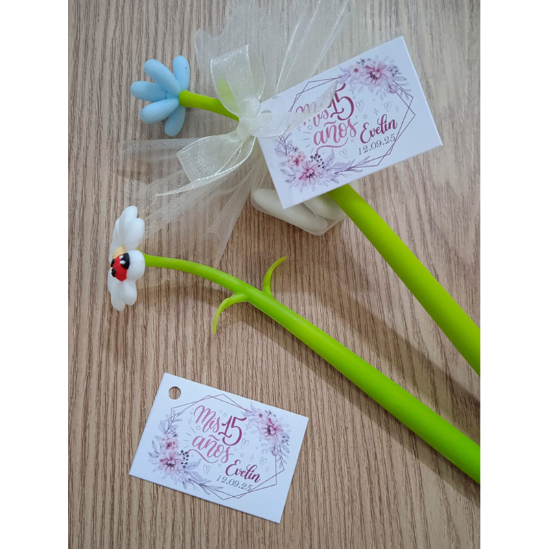 Bolígrafo flor 15 años