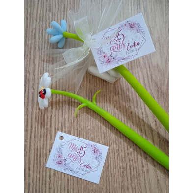Bolígrafo flor 15 años