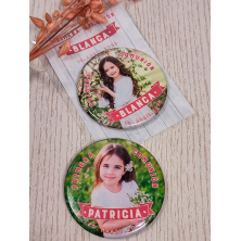 Chapa imán abridor Comunión  personalizada niña con foto