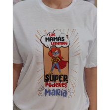 Conjunto camiseta y taza mamá con súper poderes 