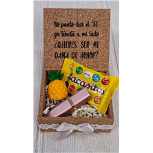 Caja corcho grabada dama de honor