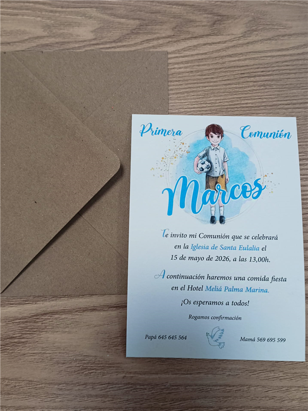 Invitación sencilla niño balón