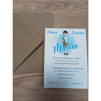 Invitación sencilla niño balón