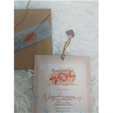Invitación de boda estrellas de mar papel vegetal 