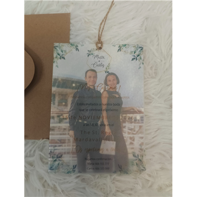 Invitación foto dibujo papel vegetal