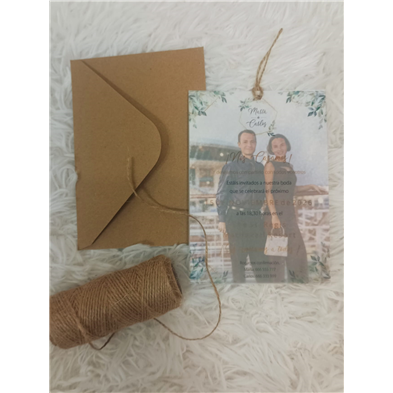 Invitación foto dibujo papel vegetal