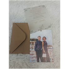 Invitación foto dibujo papel vegetal