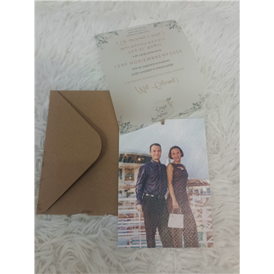 Invitación foto dibujo papel vegetal