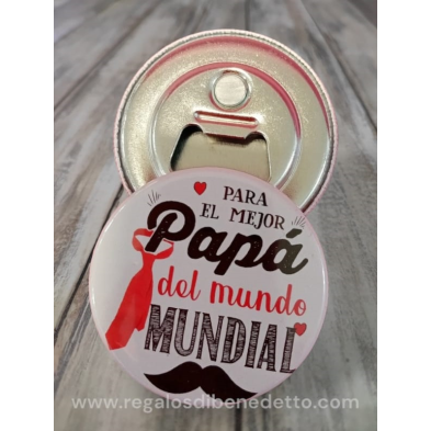 Chapa imán mejor papá con caja de regalo
