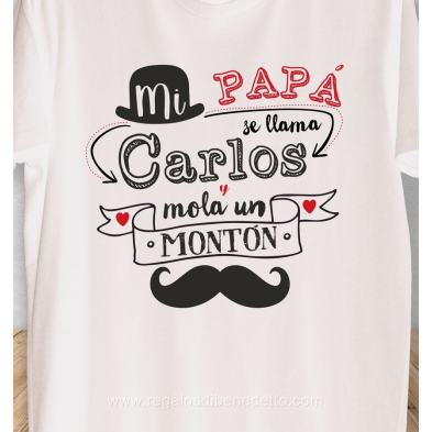 Camiseta mi papá mola personalizable